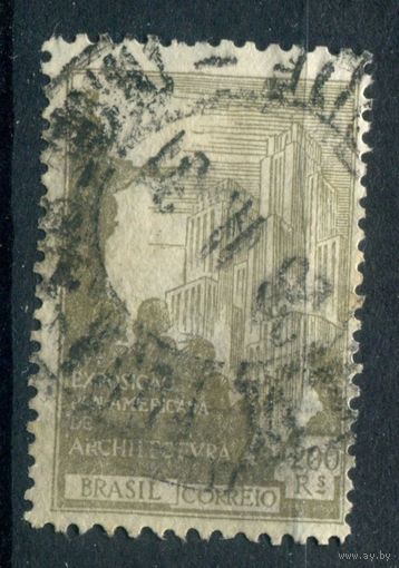 Бразилия - 1930г. - авиация, открытие авиалинии Нью-Йорк - Рио де Жанейро - Буэнос Айрес, авиапочта - 1 марка - полная серия, гашёная с пятнышком на лицевой стороне [Mi 337]. #4-W1-127-A-1