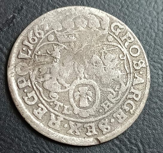 Шостак / шестак / 6 грошей 1667, TLB - Быдгощ, Ян  II Казимир