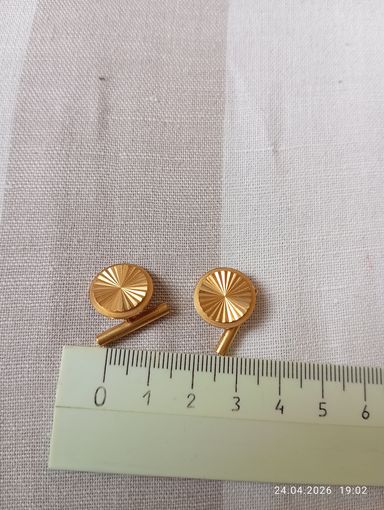 Запонки позолоченные винтаж СССР Au 4