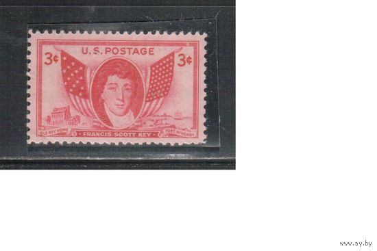 США-1948, (Мих.575), ** , Личности, Поэт, Флаги (одиночка)