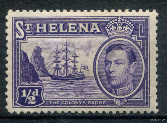 Британские колонии - остров Св. Елены - 1938г. - корабль, 1/2 р - 1 марка - MH [Mi 97]. #3-WB-100-KS-6