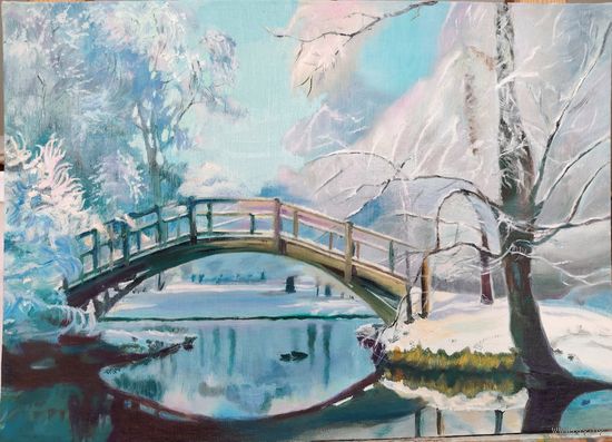 Картина Зима на реке