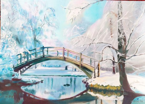 Картина Зима на реке