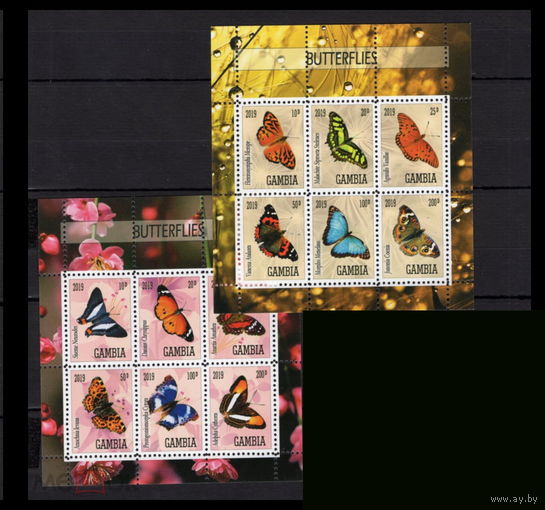 СЕРИЯ БЛОКОВ  БАБОЧКИ НАСЕКОМЫЕ фауна   MNH
