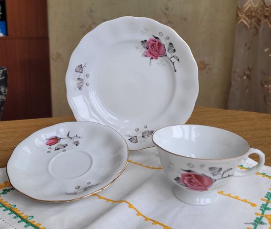 Чайное трио завода Karolina (Каролина), Польша, винтаж.