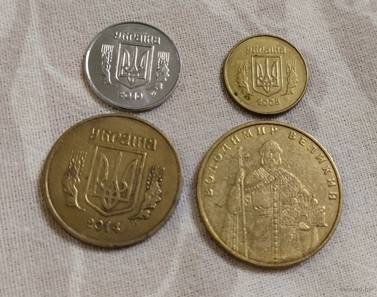 Лот монет Украина. 4 штуки