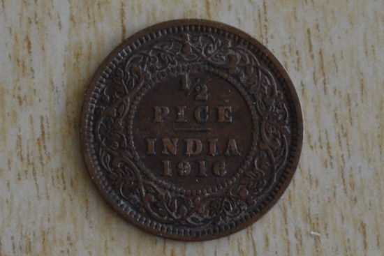 Британская Индия 1/2 пайса 1916