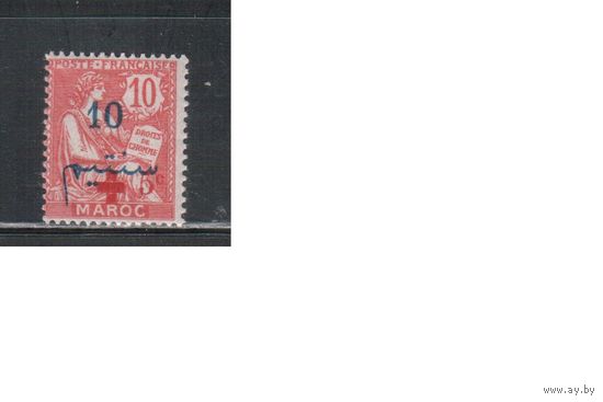 Марокко-1917,(Мих.D20)  * , Стандарт, Надп. Красный Крест, Протекторат Франции, (одиночка)