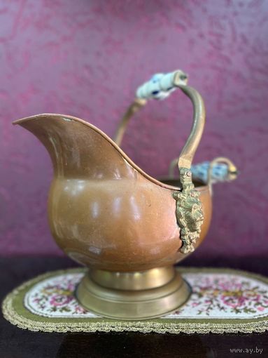 Зольник старинный. Кашпо медь латунь