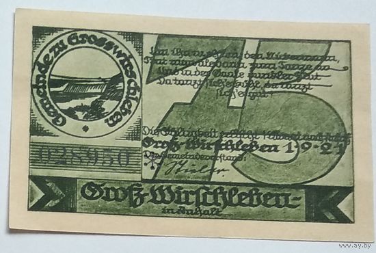 Германия, Нотгельд Wirtfchleben 75 Пфеннигов 1921 --187