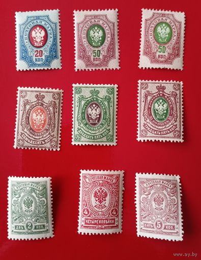 Россия** старые марки без наклеек и их следов