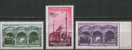 3 марки из серии 1960г. Турция "Фестиваль Месир Маджуну в Манисе" MNH