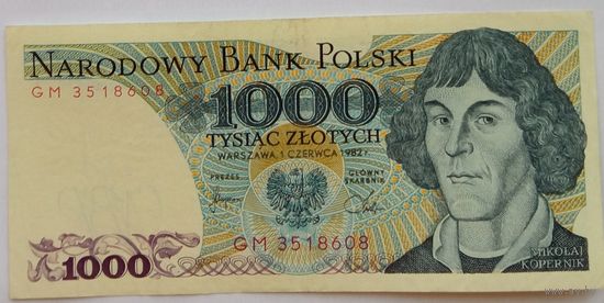 Польша 1000 Злотых 1982 Серия -GM-, XF, 419