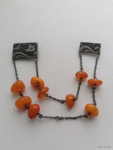 Брошь шатлен "Море" автор модели Инга Кулберга, ЯК 1960 её гг. Серебро 875 пробы СССР. Торги с Рубля