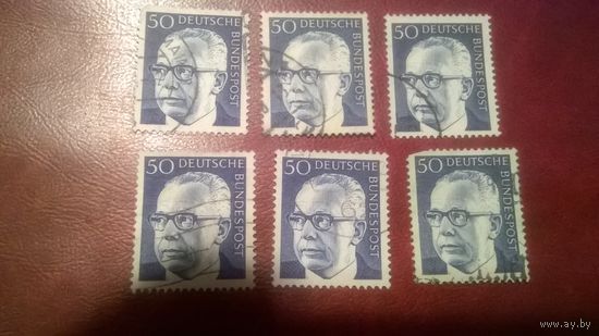 Марка Густав Хейнеманн 1970 год Германия