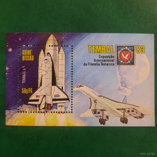 Гвинея Биссау 1983. Космический Шаттл. Конкорд. Блок