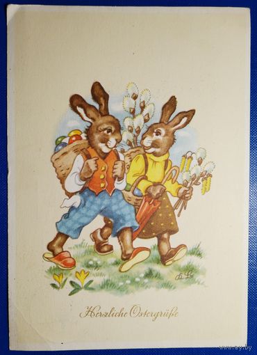 Открытка. Пасхальная. Германия. 1959 г.