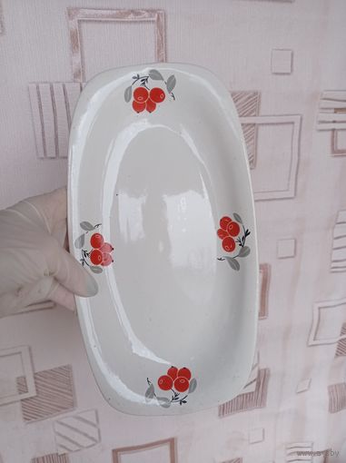 Селедочница СССР, клюква, ягоды, роспись