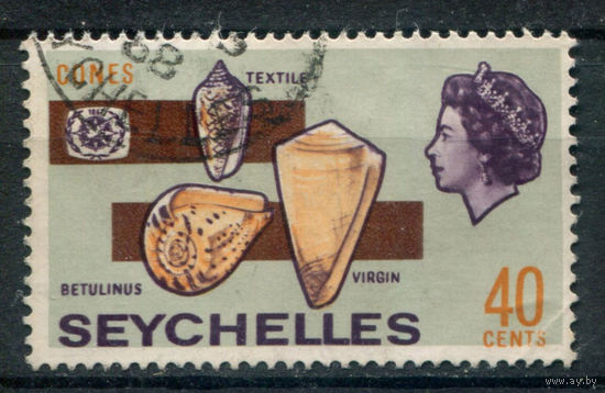 Британские колонии - Сейшелы - 1967г. - ракушки, 40 с - 1 марка - гашёная [Mi 240]. #3-WB-100-KS-6