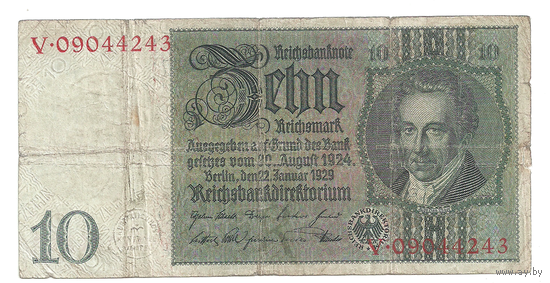 Германия 10 рейхсмарок 1929 г.