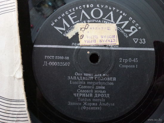 Виниловая пластинка ОНИ ПОЮТ ДЛЯ ВАС. 7"