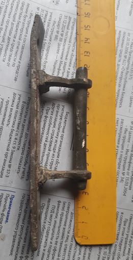 Ручка оконная старинная,  жёлтый металл.