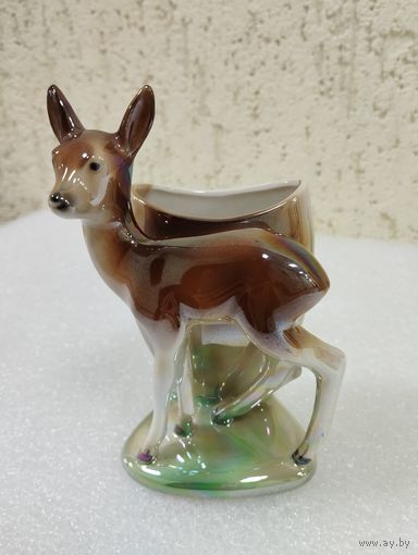 Статуэтка фарфоровая вазочка Оленёнок, Германия