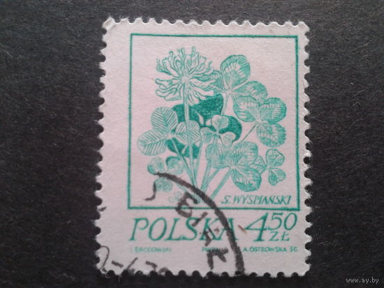 Польша 1974 стандарт цветы