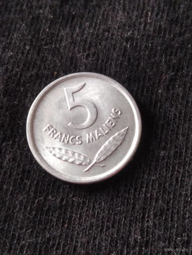 8. Распродажа! Мали. 5 франков 1961 г. Нечастая! UNC!