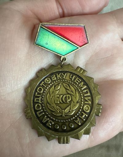 За подготовку чемпиона БССР ТЯЖЕЛЫЙ знак