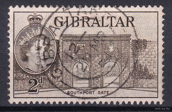 56.BrK. Великобритания. Колонии. Гибралтар. Елизавета II. Местные мотивы. 1958 г. 2d. Mi.#137b.