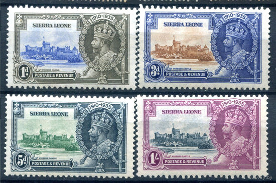 Британские колонии - Сьерра-Леоне - 1935г. - 25 лет регентства короля Георга V, замок Виндзор - 4 марки - полная серия, MH, незначительное пожелтение клея [Mi 144-147]. #4-B5-126-A-1