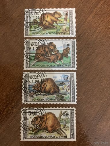 Монголия 1989. Бобры. Полная серия