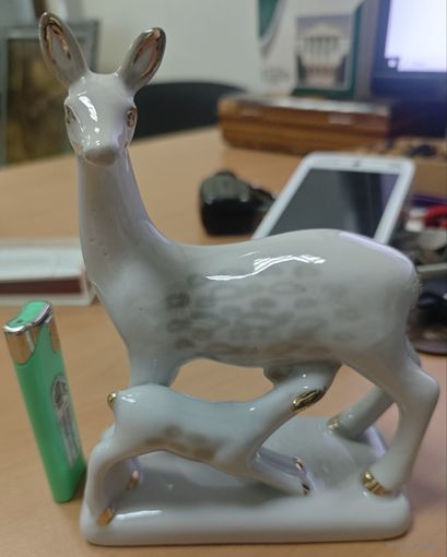 Фарфоровая Статуэтка Олениха с Олененком ПЗХК СССР