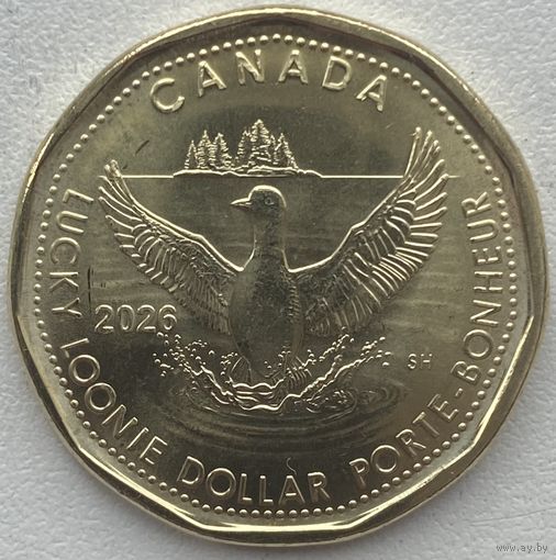 Канада 1 доллар 2026 г. Счастливый канадский доллар