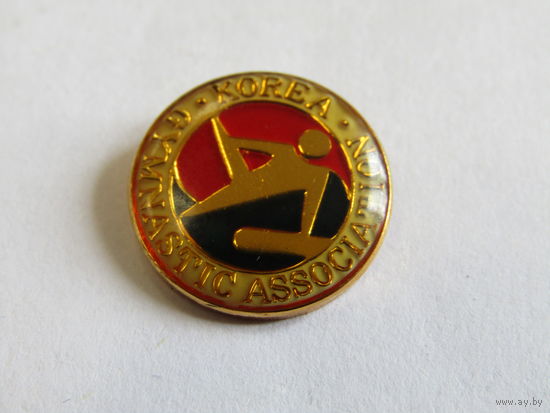 Значок. Знак. "Ассоциация гимнастики". "Корея". "Спорт". "Гимнастика". м