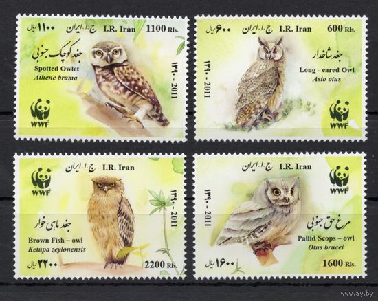 Иран 2011. Птицы WWF совы  4 марки (3247)