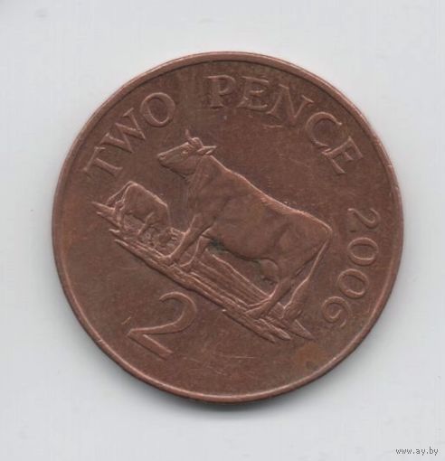 БЕЙЛИВИК ГЕРНСИ. 2 ПЕННИ 2006. ФАУНА. КОРОВА
