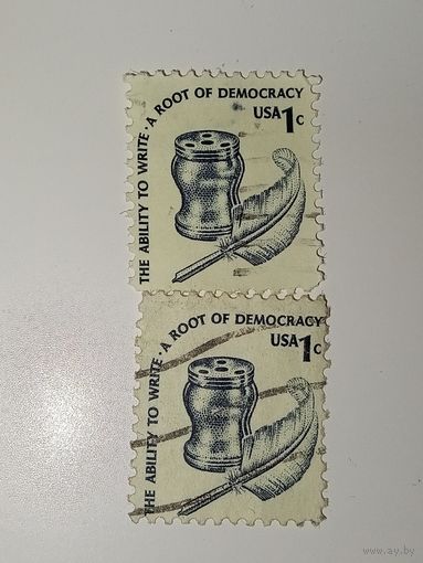 США 1977 "Способность писать - корень демократии" (The Ability to Write - a Root of Democracy).