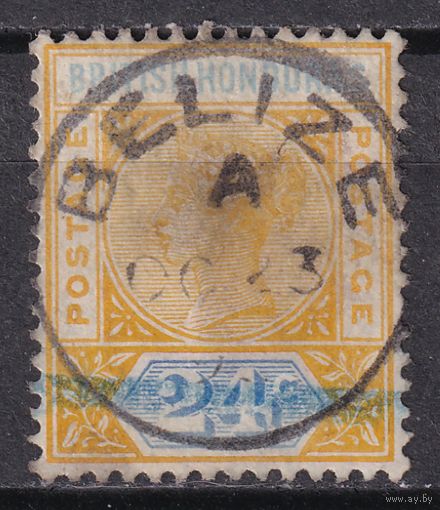 66.BrKCI. Великобритания. Колонии. Британский Гондурас. Стандарт. Виктория. 1891 г. 24C. Mi.#38.
