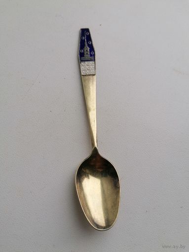 Чайная ложка серебро 875 пробы СССР, эмали, торги с Рубля
