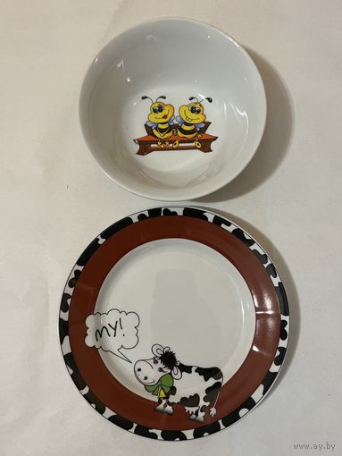 Детский фарфоровый набор тарелок 2 предмета ДФЗ