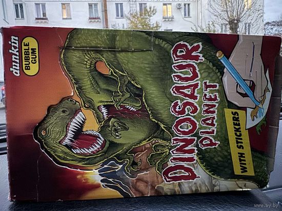 Коробка (блок) от  жвачки DINOSAUR  PLANET середины  90х  годов