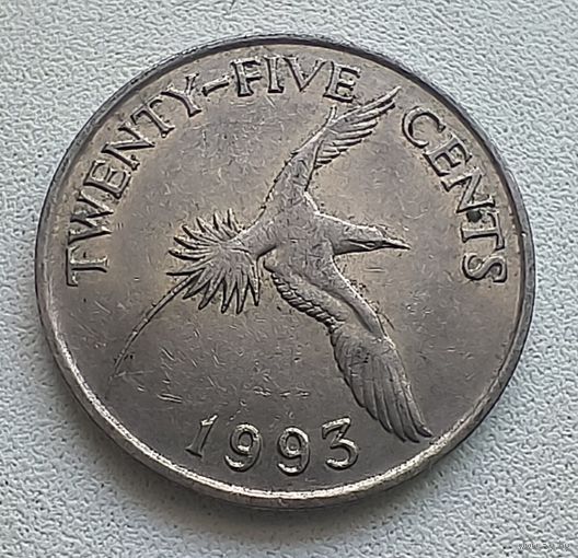 Бермуды 25 центов, 1993 6-12-15