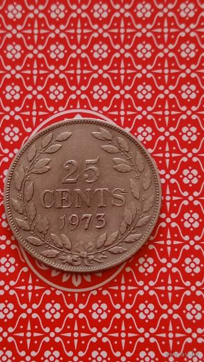 Либерия 25 центов 1973