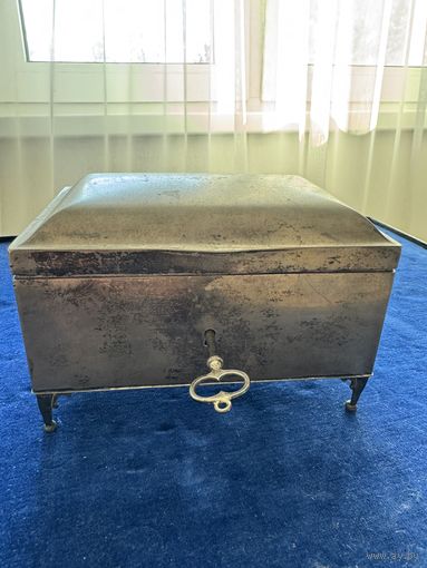 Сигарная коробка антикварная серебро