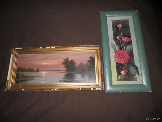 Две картины репродукции в рамках времён СССР.С рубля.