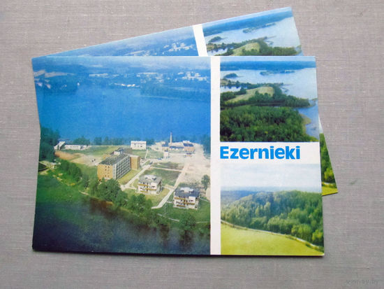 С014-5355 Открытка Ezernieki Латвия Эзерниеки Туристическая база Озеро Эжэзерс  Чистая Рига Авотс 1984