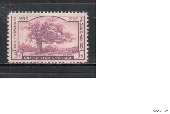 США-1935, (Скотт.772), **, Штат Коннектикут, Дуб (Одиночка)