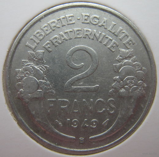 Франция 2 франка 1949 г. В холдере (gk)